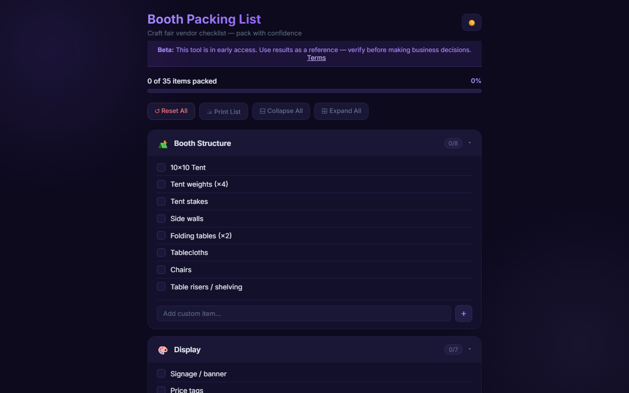 PackMyBooth: The Craft Fair Packing Checklist That Saves Your Setup